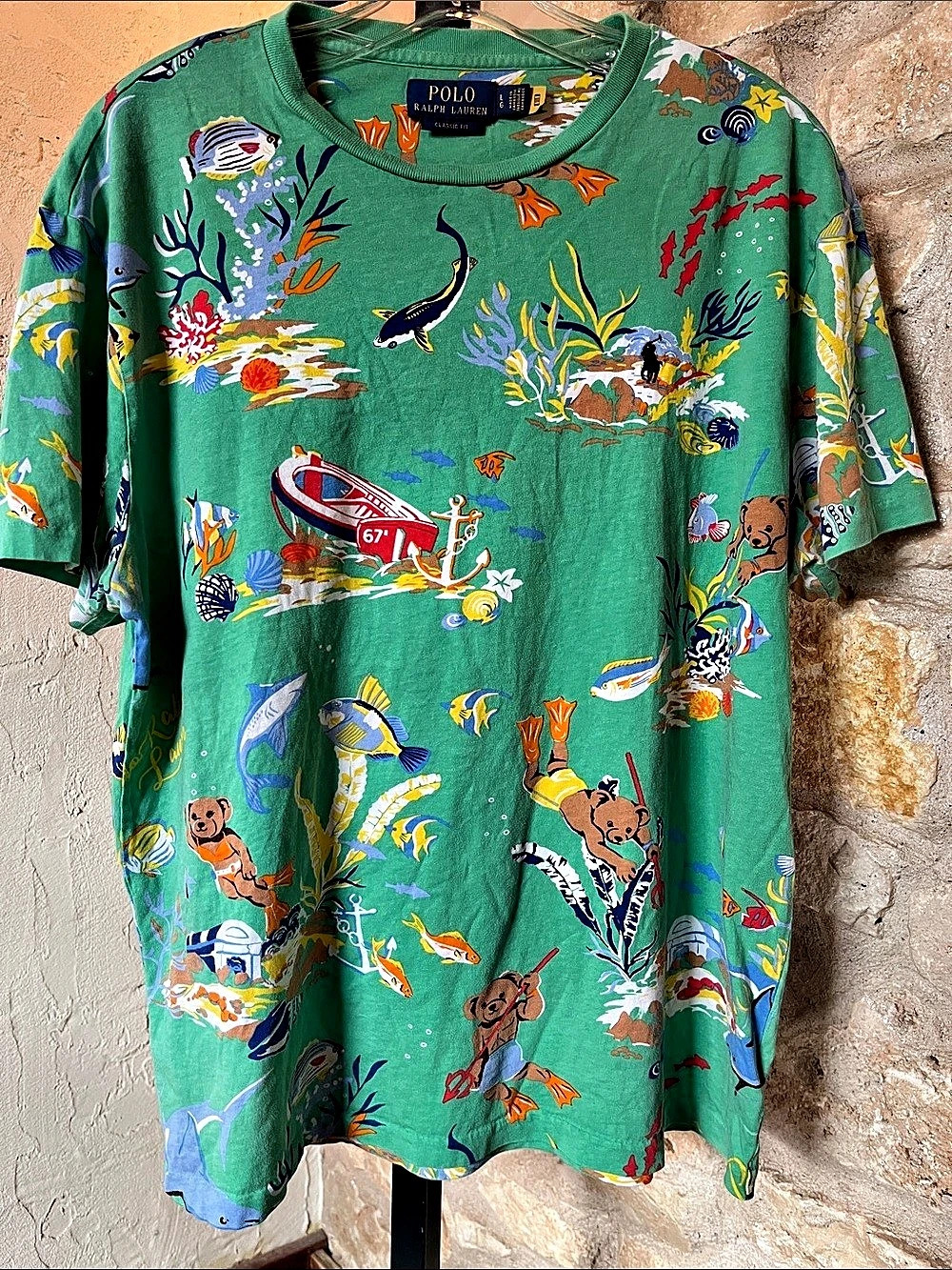 Polo Ralph Lauren Classic Fit Graphic Print Cotton Tee Size Large